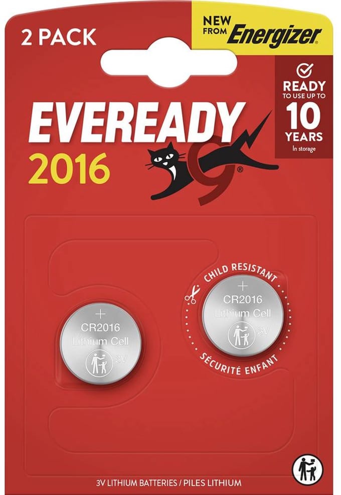 Energizer Everyday - Knoopcel batterijen - CR2016 - Lithium - 2 stuks