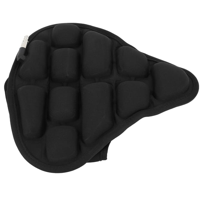 Fiets Opblaasbare Zadelhoes Schokabsorptie Comfortabel Antislip Waterdicht Opvouwbaar Fietszadel black