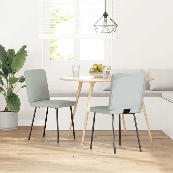 vidaXL - Eetkamerstoelen - 2 - st - fluweel - lichtgrijs