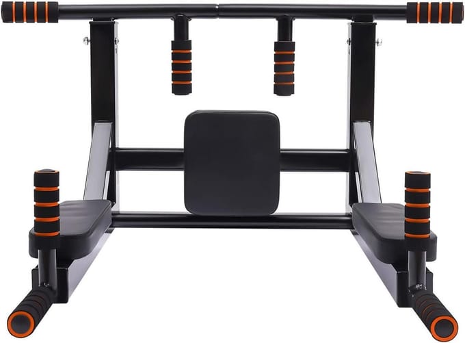 Pull-up Bar Wandmontage - Dip Station Home Gym - Kracht Training - Multifunctioneel Station - 440 lbs draagvermogen - Zwart