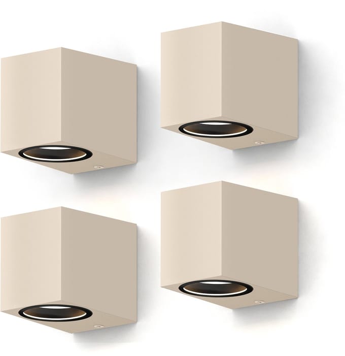 Calex Smart Wandlamp Buiten Zand 4-Pack - Rechthoekig - Downlight - RGB LED - Dimbaar - App & Spraakbediening - IP54