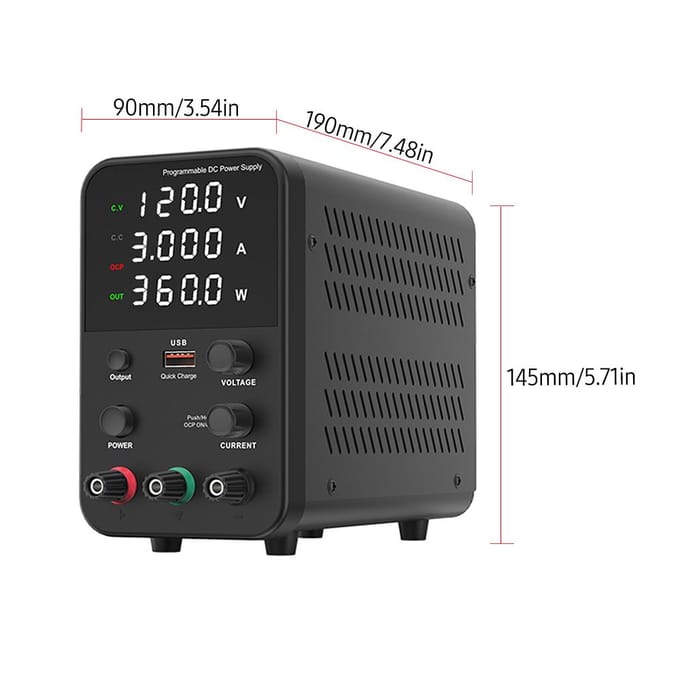 Alimentation cc de banc, Variable 120V 3A, affichage numérique, commutation réglable, alimentation régulée UK Plug 60V 5A noir