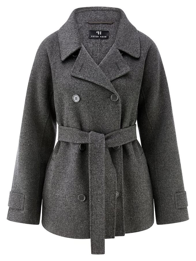 Korte trenchcoat Van Peter Hahn grijs