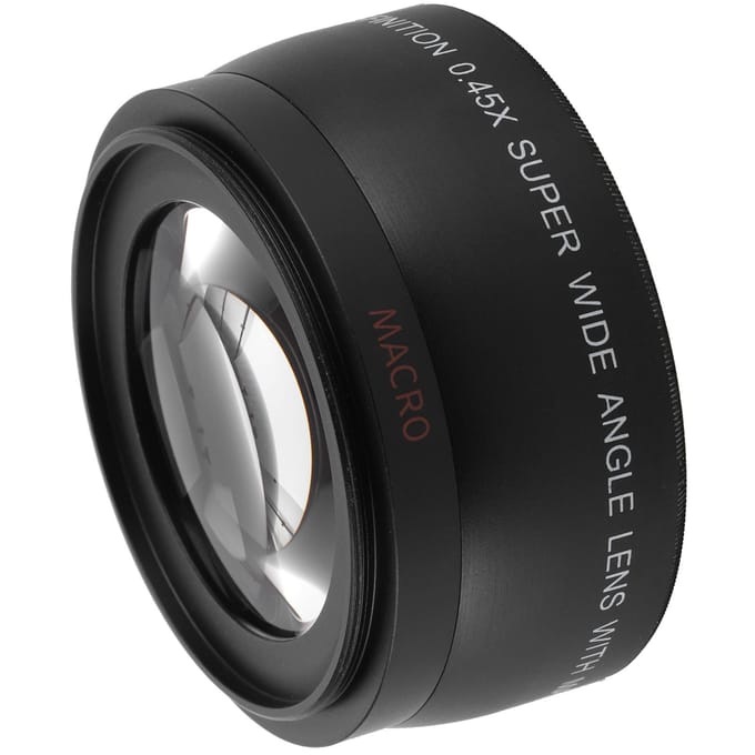 0.45X Camera Groothoek en Macro Lens Extra Lens voor Camera Lens met Filterdiameter van black