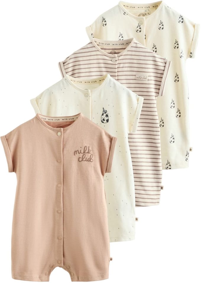 Next - Pasgeboren unisex - Set van 4 jersey rompers - Naturel