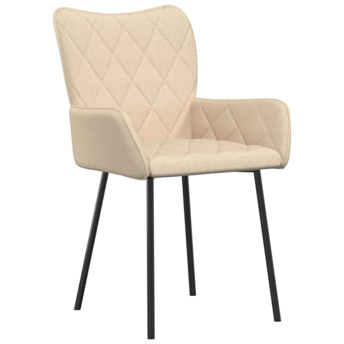 vidaXL - Eetkamerstoelen - 2 - st - stof - crèmekleurig
