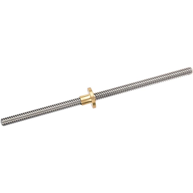 T8 8mm Trapeziumvormige Roestvrijstalen Draadstang Schroef & Messing Moer voor 3D-printer 300mm