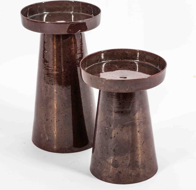 Metalen kaarsenstandaard rosewood
