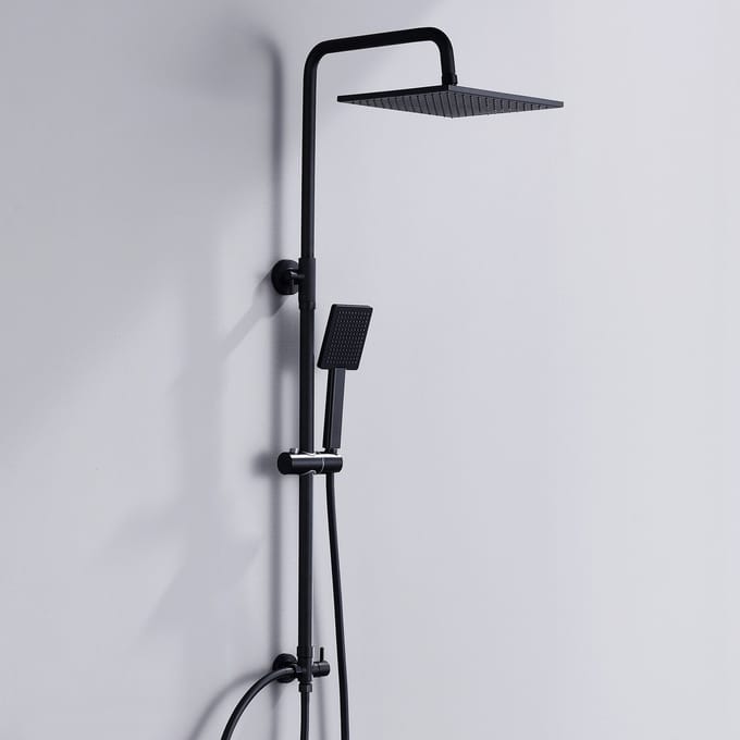 DERW Max Doucheset - Regendouche Ø 25,4 cm - Handdouche Ø 8.5 cm - Zwart