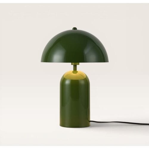 LUSENZ Asteri - Mushroom lamp 40 cm - E14 fitting - Retro design - Dressoir lamp - Groen metaal - Met aan/uit-schakelaar