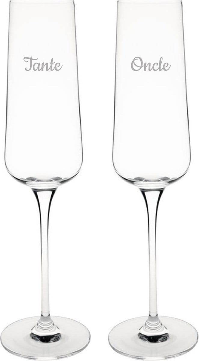 Champagneglas gegraveerd - 27cl - Tante & Oncle