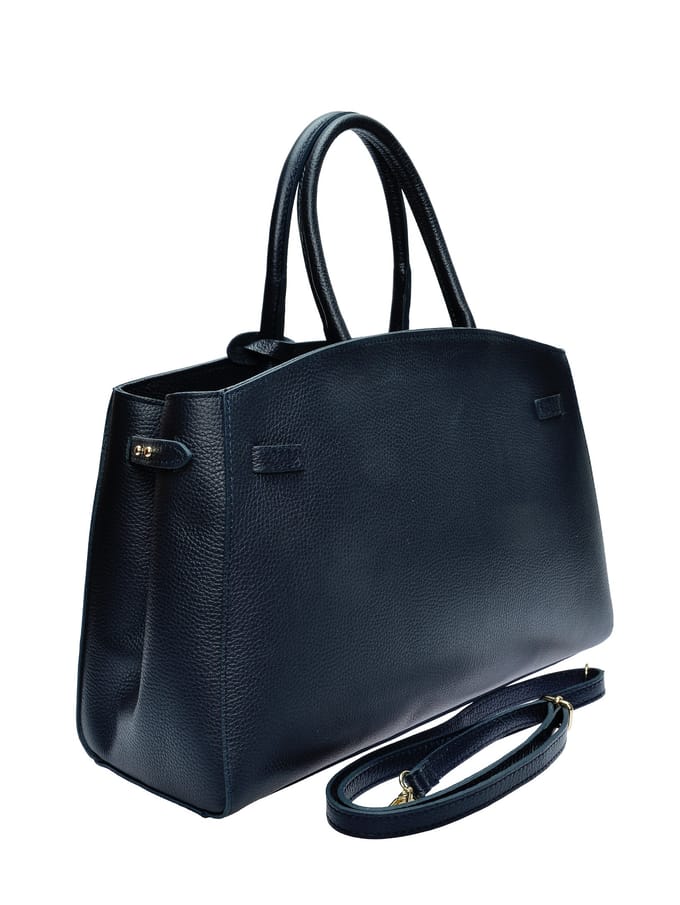 Anna Luchini Blauw Rundleer Tas