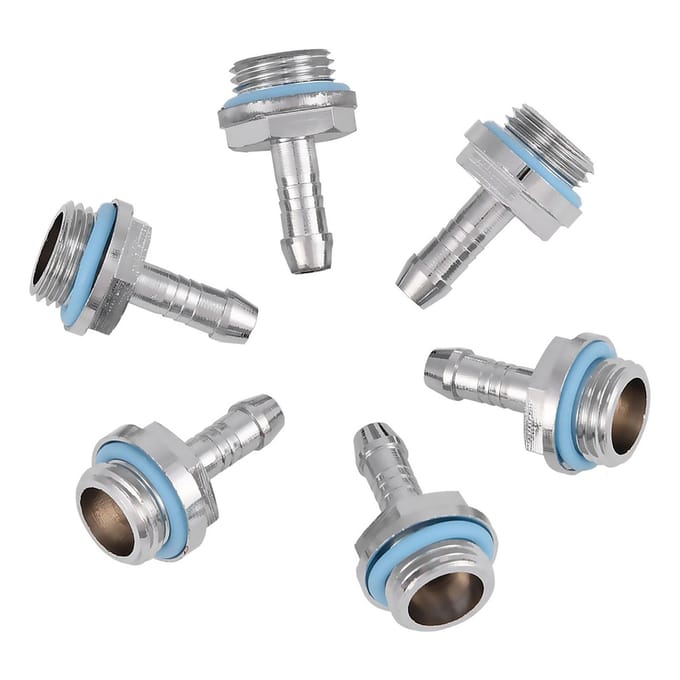 6 STuks PC Waterkoeling TweeTouch Fitting G1/4 Schroefdraad Barb Connector voor Slang 7,5 mm 7.5mm