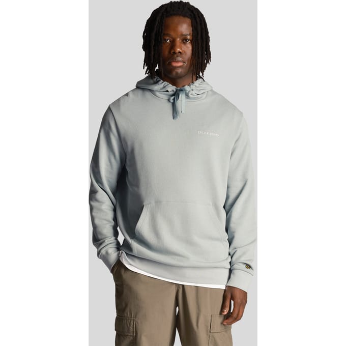 Heren Lyle & Scott Loopback Geborduurde Hoodie in Blauw