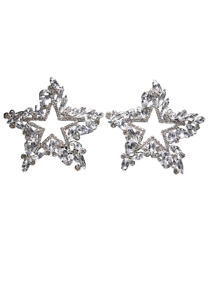Margot Bardot Crystal Star Oorbellen Silver