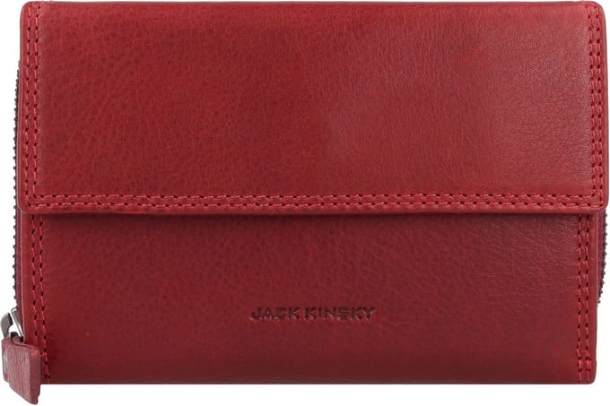 Jack Kinsky Montreal Portemonnee RFID-bescherming Leer 13.5 cm - Dames - Horizontaal - rot