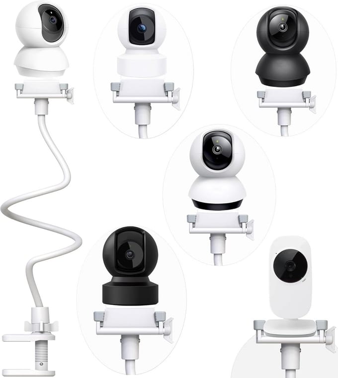 Flexibele Babyfoonhouder met Klem - Universele Camera Stand voor Wieg en Meubels