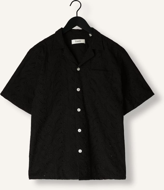 Forét Leo Paisley Shirt Overhemden Heren - Zwart - Maat M