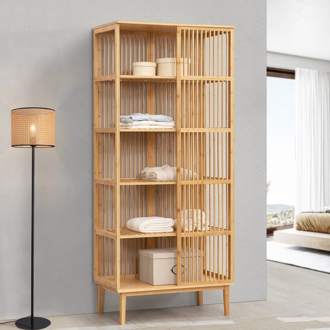 Staand rek Trundholm 185x80x45 cm bamboe