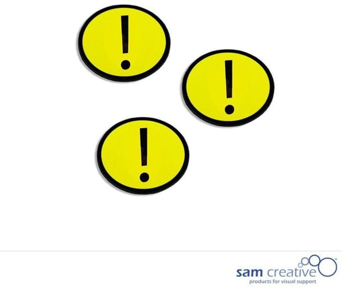 Sam Creative Magneten Symbool Uitroepteken 3x3 cm geel