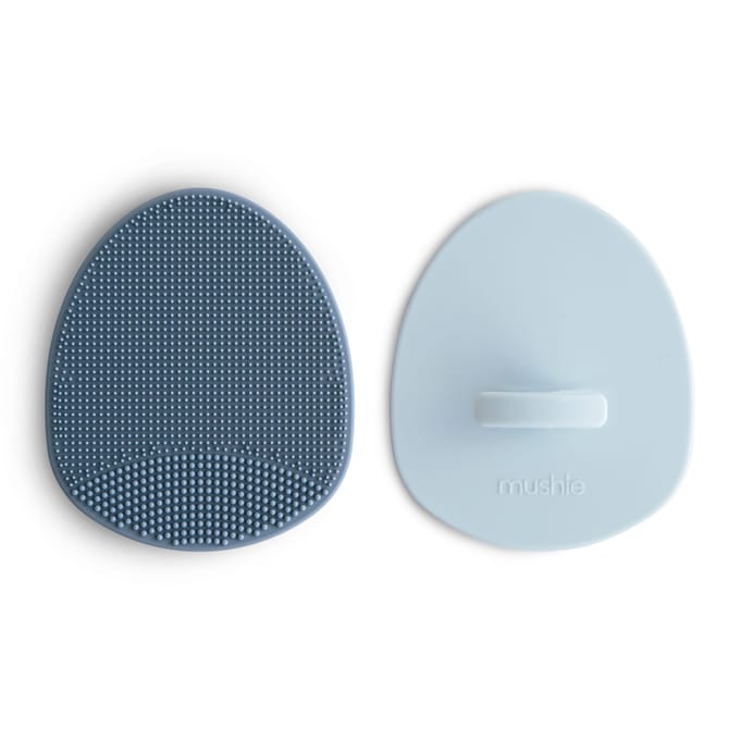 Mushie Cradle Cap Brush 2-Pack - Tradewinds/Periwinkle
