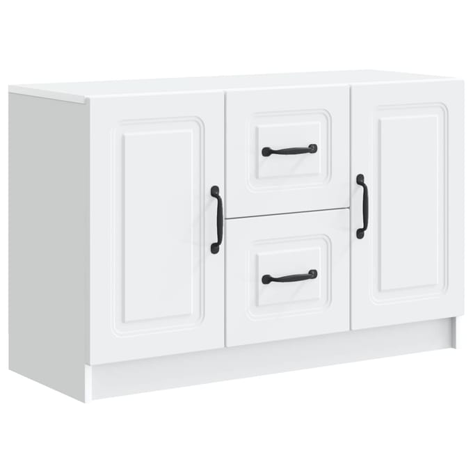 vidaXL - Dressoir - Wit - 89 - x - 34,5 - x - 57 - cm - Bewerkt - hout