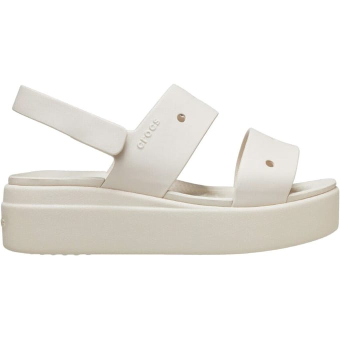 Women's Crocs Brooklyn Open Toe Flat Sandals in Stucco