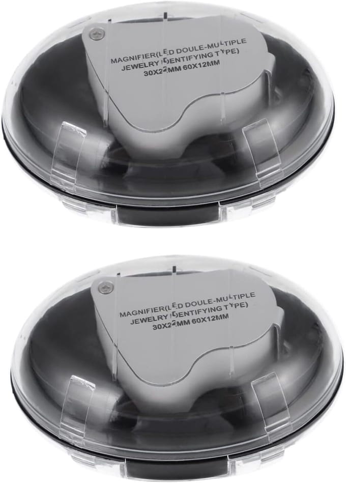 Juweliersloep Kinderen - Vergrootglas Set - Sieraden Inspectie - Dubbele Vergroting 30x 60x - Compact Zakformaat - Wit