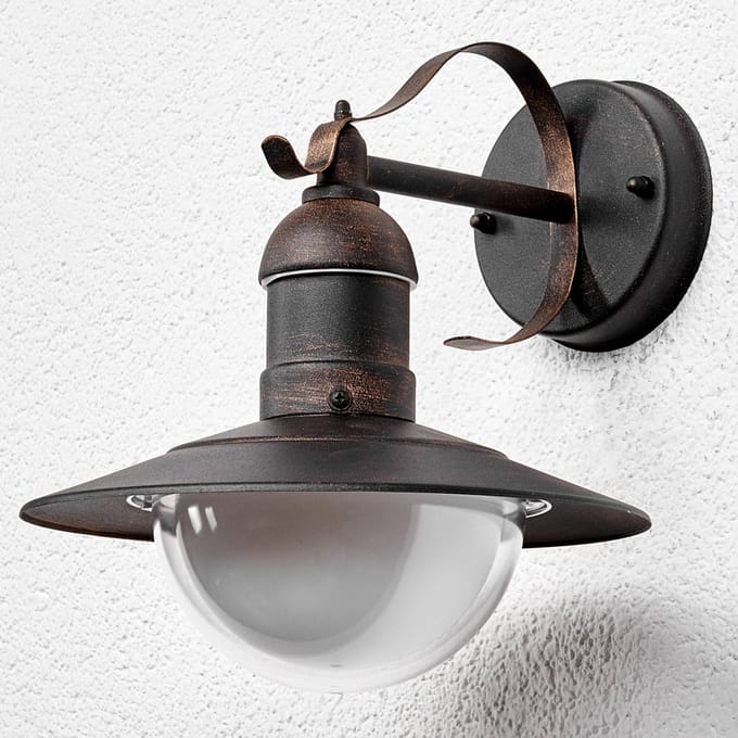 Lindby LED buiten wandlamp Clea, breedte 24 cm, metaal