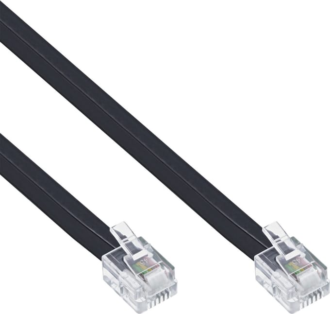 InLine RJ12 5m telefoonkabel Zwart