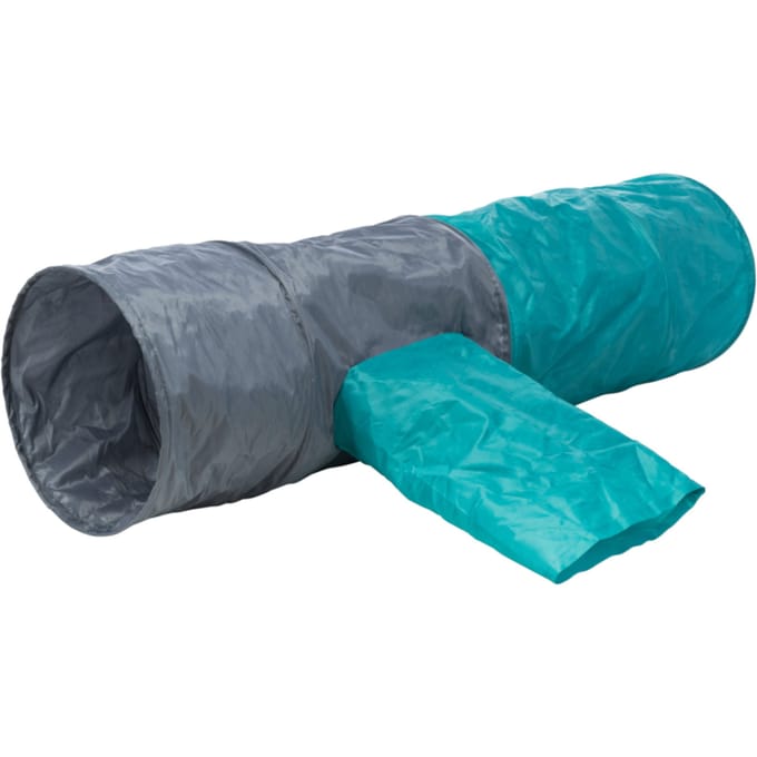 Trixie Playing tunnel with 4 entrances plush ø 30 × 115 cm dark grey/petrol