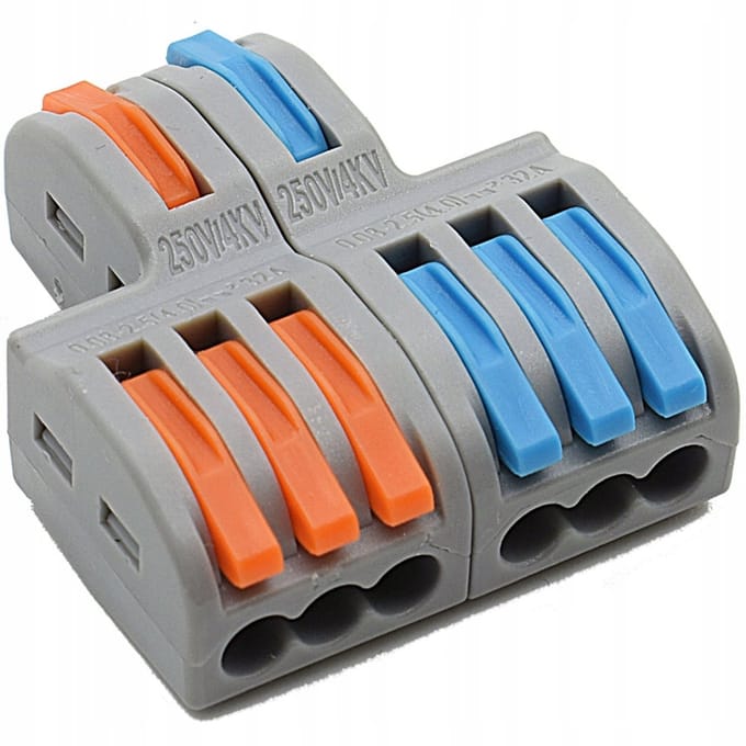VERGIONIC FD-13T/A - Snelkoppeling - 2-naar-6 Verdeelblok - Met Hendel - 0,08-4mm²