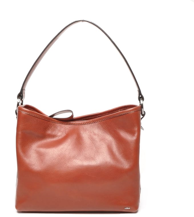 Berba | Icons | Schoudertas | Bucket bag | Tas | Dames | Donker Cognac | Leer