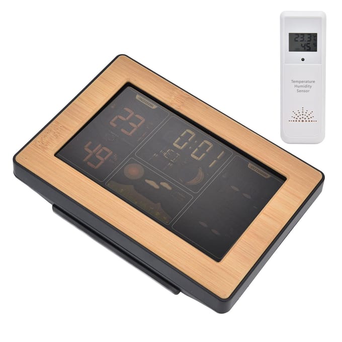 LCD Weerstation met RCC Ontvangstfunctie Draadloze Thermometer Hygrometer 100?240VUS