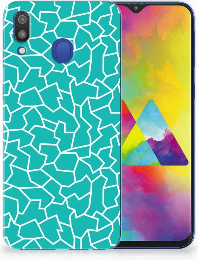 Samsung Galaxy M20 (Power) Hoesje maken Cracks Blue