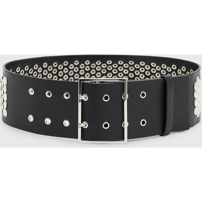 AllSaints Meredith Wide Belt Black/shiny Nickel Größe: S | Gürtel Outlet | Damen | Schwarz