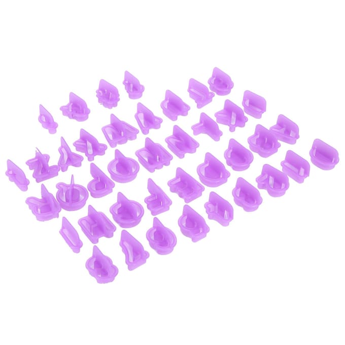 40 Pièces Moule à Biscuits DIY Alphabet Numéro Coupe-Biscuits Chocolat Moule Accessoire de Pâtisserie purple
