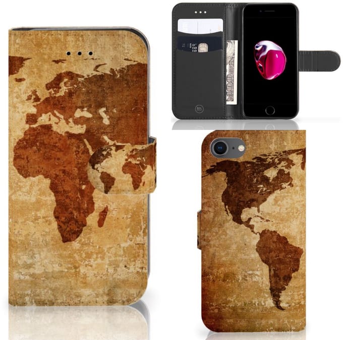 iPhone 7 | 8 | SE (2020) | SE (2022) Flip Cover Wereldkaart
