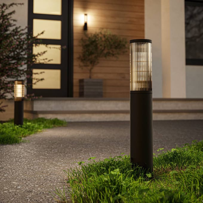 EGLO Salle Sokkellamp - Staande lamp Buiten - E27 - 46.5 cm - Smoke - Zwart