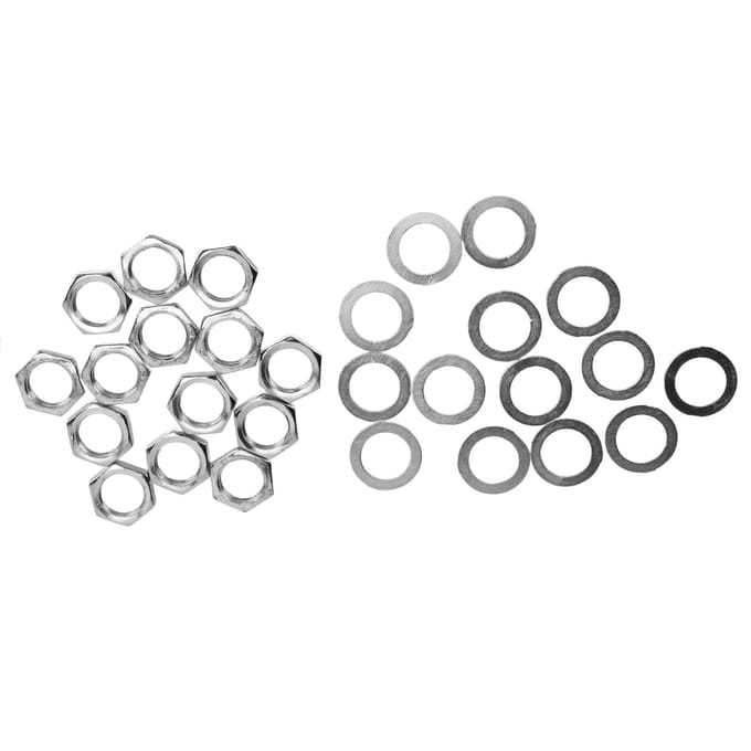Kit Écrou Rondelle Connecteur Jack Instrument Fixations pour Guitare Électrique Bas M9 Femelle argenté