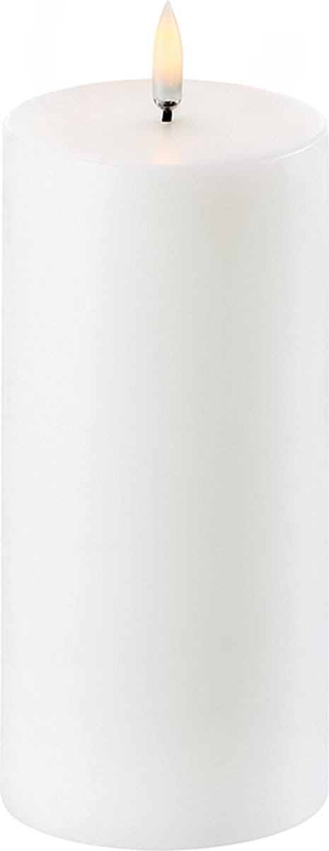 Uyuni Led Rustieke kaars Wit- Recht - 7,8 CM x 15CM