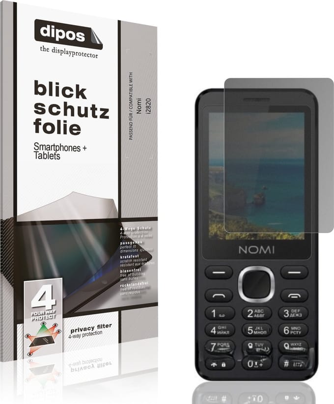 dipos – Matte Privacy Screenprotector geschikt voor Nomi i2820 | Anti-Spy Beschermfolie
