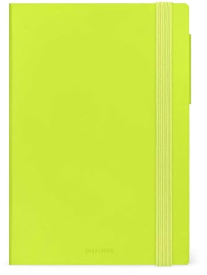 Weekplanner 2025-2026, Chartreuse, 16 maanden, Agenda met elastische sluiting, FSC-gecertificeerd papier, 12 x 18 cm