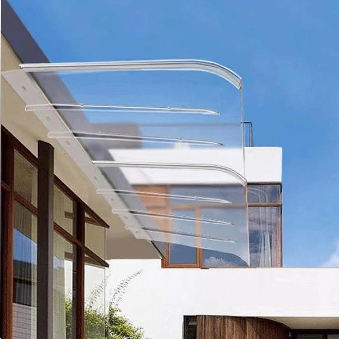 Luifel Polycarbonaat - Terras Overkapping - Bescherming Buiten - Slagvast Vlamvertragend - 50 x 260 cm - Transparant