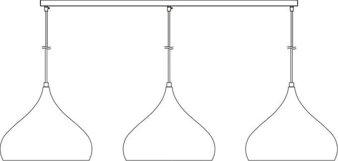 Losse opbouw basis voor pendels 3x, wit, 120cm