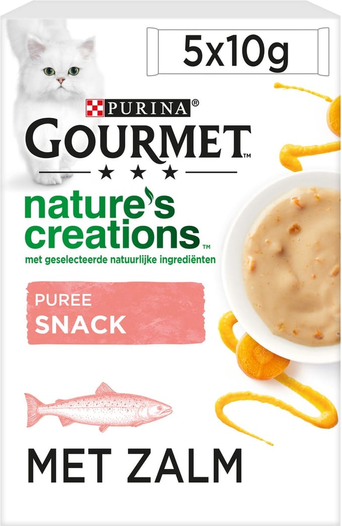 Gourmet Nature's Creations Exquisite Puree Zalm & Wortel - 10 x 10 g
