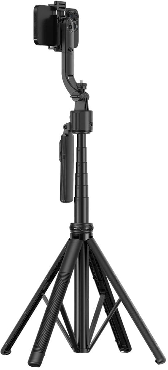 Rixus RXSF55 Phone Selfie Stick With AI Face Tracking Camera Black