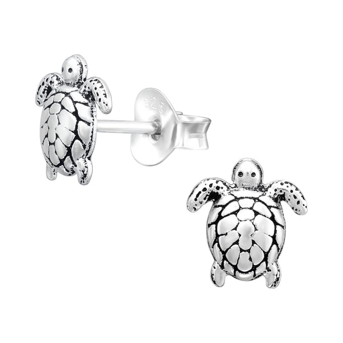 Oorbellen schildpad - meisje - kinderen - zilver