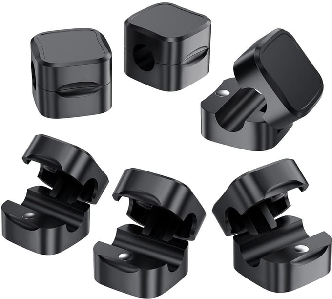 Zesdelige Magnetische Kabelclips voor Kabelbeheer - Desktop & Kantoor