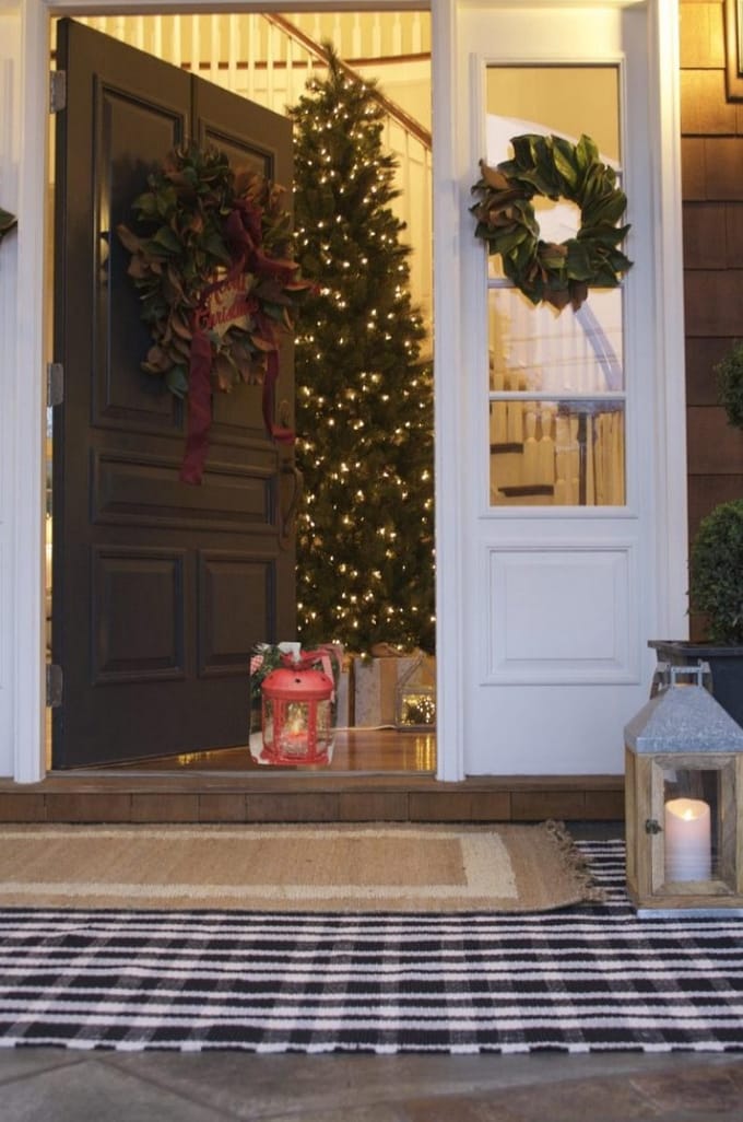 Kerst - Deurstopper - Lantaarnplaatje - Met LED verlichting